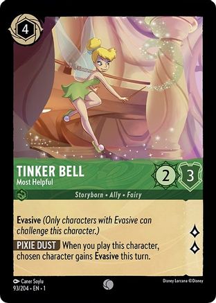 Tinker Bell - Most Helpful (93/204) [The First Chapter] Cold Foil Lorcana Single Disney