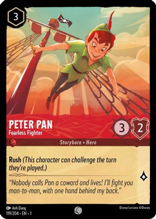 Peter Pan - Fearless Fighter (119/204) [The First Chapter] Cold Foil Lorcana Single Disney