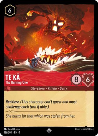 Te Ka - The Burning One (126/204) [The First Chapter] Lorcana Single Disney
