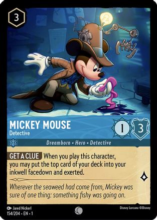 Mickey Mouse - Detective (154/204) [The First Chapter] Lorcana Single Disney