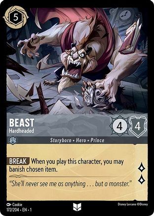 Beast - Hardheaded (172/204) [The First Chapter] Cold Foil Lorcana Single Disney