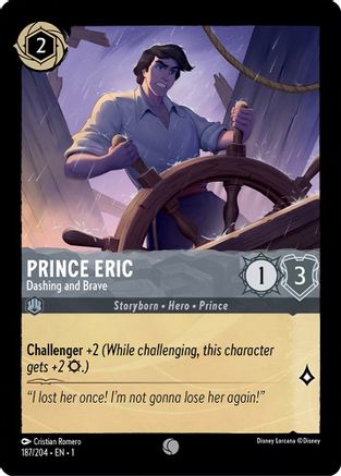 Prince Eric - Dashing and Brave (187/204) [The First Chapter] Cold Foil Lorcana Single Disney