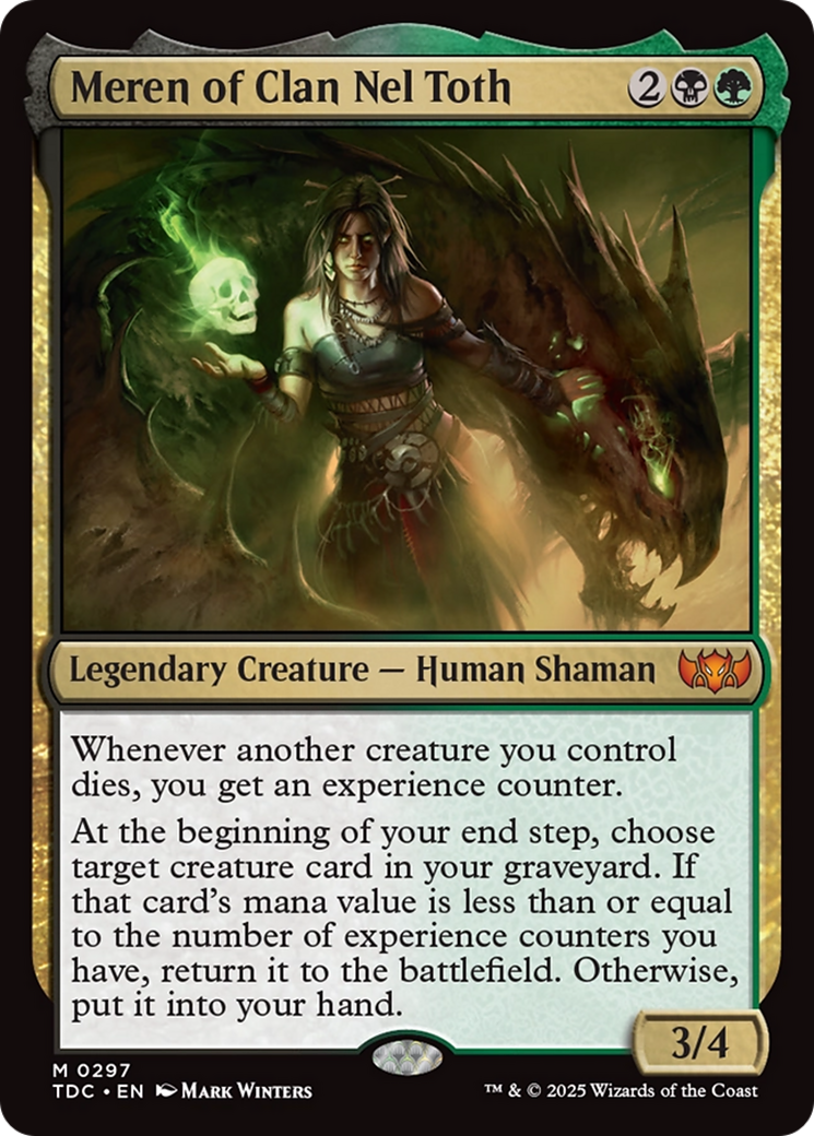 Meren of Clan Nel Toth (TDC-297) [Commander: Tarkir: Dragonstorm] MTG Single Wizards of the Coast