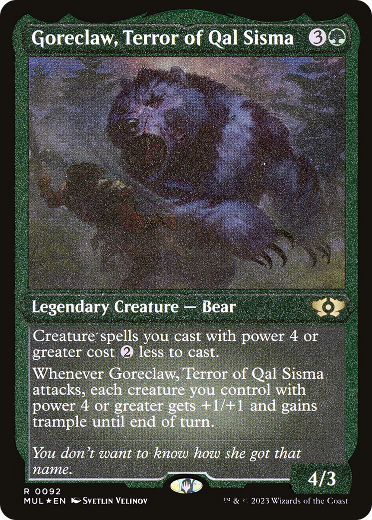 Goreclaw, Terror of Qal Sisma (Foil Etched) (MUL-092) [Multiverse Legends] Foil MTG Single Wizards of the Coast