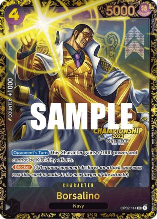 Borsalino (Championship 2023) (OP02-114) [One Piece Promotion Cards] Foil One Piece Single Bandai