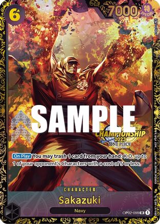 Sakazuki (Championship 2023) (OP02-099) [One Piece Promotion Cards] Foil One Piece Single Bandai
