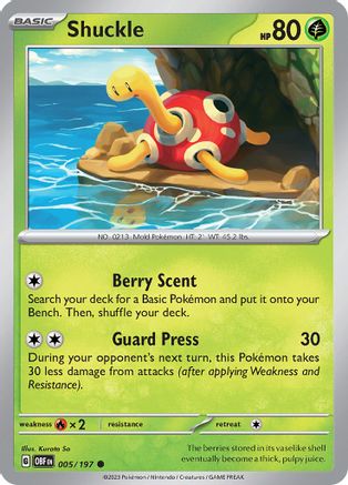 Shuckle (5) Reverse Holofoil [SV: Obsidian Flames] Pokemon Single Pokémon