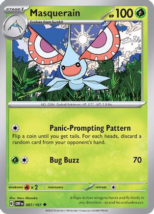 Masquerain (7) Reverse Holofoil [SV: Obsidian Flames] Pokemon Single Pokémon