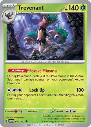 Trevenant (12) Reverse Holofoil [SV: Obsidian Flames] Pokemon Single Pokémon