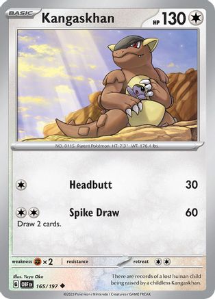Kangaskhan (165) Reverse Holofoil [SV: Obsidian Flames] Pokemon Single Pokémon