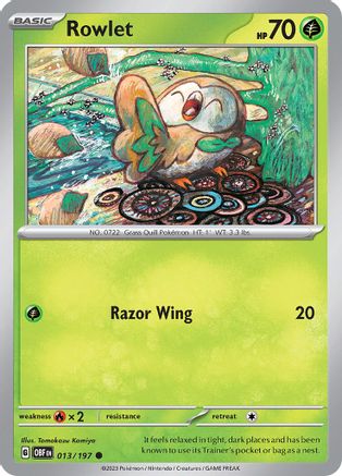 Rowlet (13) [SV: Obsidian Flames] Pokemon Single Pokémon