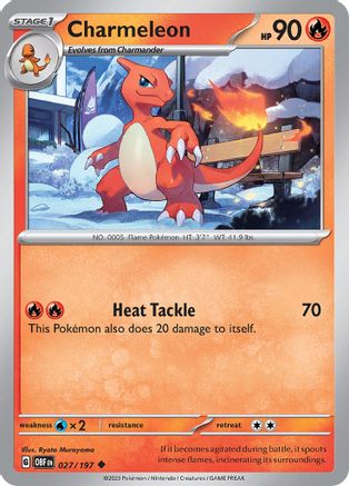Charmeleon (27) Reverse Holofoil [SV: Obsidian Flames] Pokemon Single Pokémon