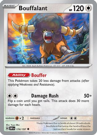 Bouffalant (174) Reverse Holofoil [SV: Obsidian Flames] Pokemon Single Pokémon