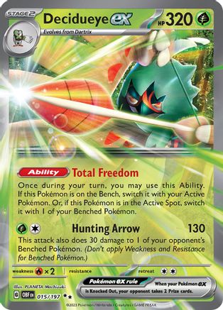 Decidueye ex (15) - [SV: Obsidian Flames] Holofoil Pokemon Single Pokémon
