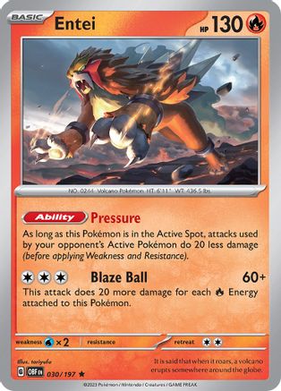 Entei (30) Holofoil [SV: Obsidian Flames] Pokemon Single Pokémon