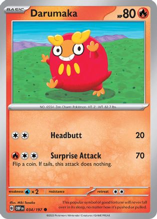 Darumaka (34) Reverse Holofoil [SV: Obsidian Flames] Pokemon Single Pokémon