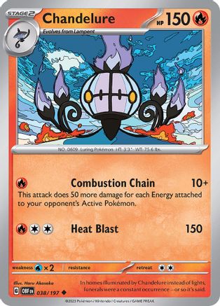 Chandelure (38) [SV: Obsidian Flames] Pokemon Single Pokémon