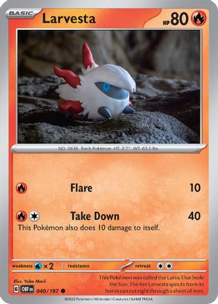 Larvesta (40) [SV: Obsidian Flames] Pokemon Single Pokémon