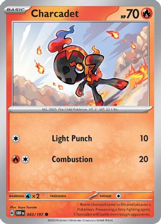 Charcadet (43) Reverse Holofoil [SV: Obsidian Flames] Pokemon Single Pokémon