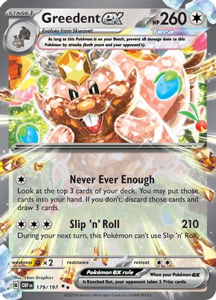 Greedent ex (179) Holofoil [SV: Obsidian Flames] Pokemon Single Pokémon