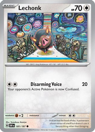Lechonk - 181/197 Reverse Holofoil [SV: Obsidian Flames] Pokemon Single Pokémon