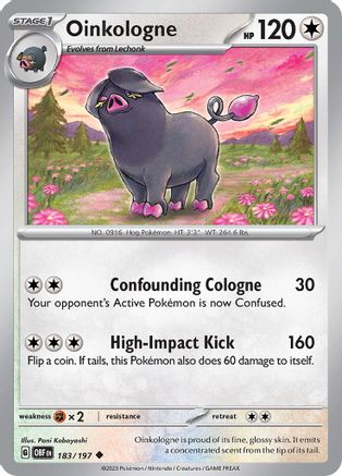 Oinkologne - 183/197 Reverse Holofoil [SV: Obsidian Flames] Pokemon Single Pokémon