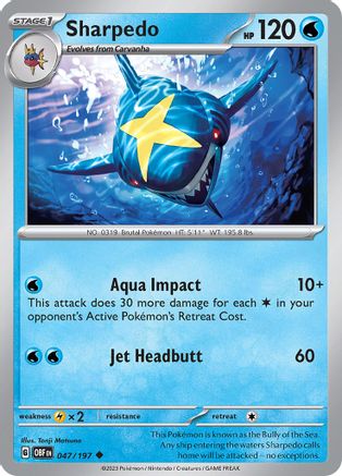 Sharpedo (47) [SV: Obsidian Flames] Pokemon Single Pokémon