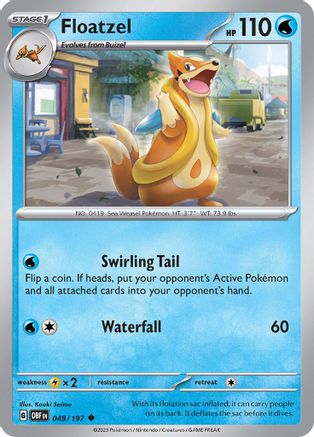 Floatzel (49) Reverse Holofoil [SV: Obsidian Flames] Pokemon Single Pokémon