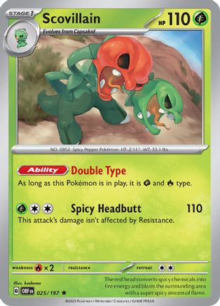 Scovillain (25) Reverse Holofoil [SV03 Obsidian Flames] Pokemon Single Pokémon