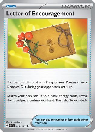 Letter of Encouragement (189) [SV: Obsidian Flames] Pokemon Single Pokémon