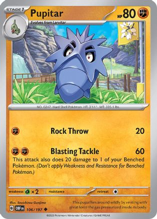 Pupitar (106) [SV: Obsidian Flames] Pokemon Single Pokémon