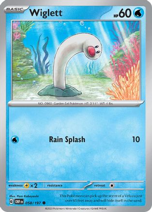 Wiglett (58) Reverse Holofoil [SV: Obsidian Flames] Pokemon Single Pokémon