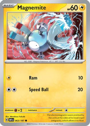 Magnemite (63) Reverse Holofoil [SV: Obsidian Flames] Pokemon Single Pokémon