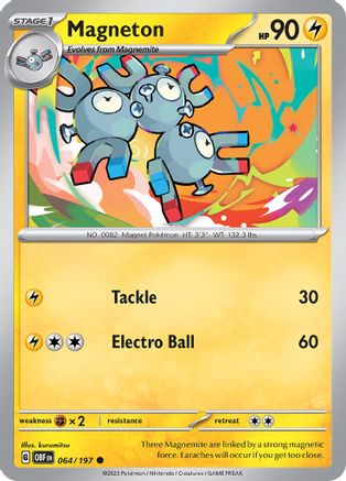 Magneton (64) Reverse Holofoil [SV: Obsidian Flames] Pokemon Single Pokémon