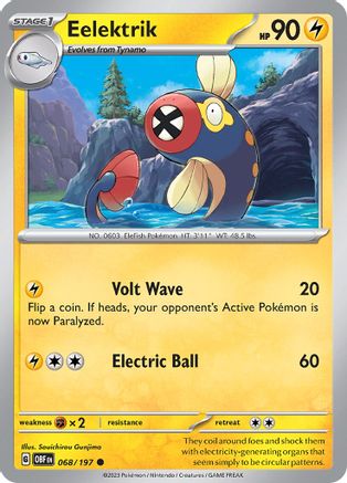 Eelektrik (68) Reverse Holofoil [SV: Obsidian Flames] Pokemon Single Pokémon