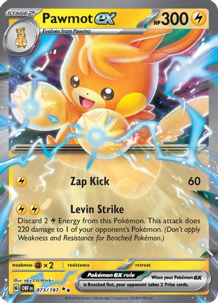 Pawmot ex (73) Holofoil [SV: Obsidian Flames] Pokemon Single Pokémon