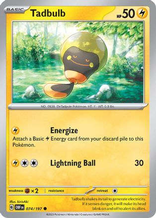 Tadbulb 074/197 [SV: Obsidian Flames] Pokemon Single Pokémon
