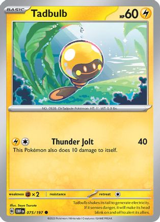 Tadbulb 075/197 [SV: Obsidian Flames] Pokemon Single Pokémon