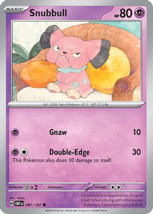 Snubbull (87) Reverse Holofoil [SV: Obsidian Flames] Pokemon Single Pokémon