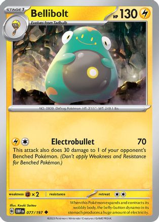 Bellibolt - 077/197 Reverse Holofoil [SV: Obsidian Flames] Pokemon Single Pokémon