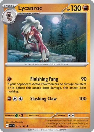 Lycanroc (117) [SV: Obsidian Flames] Pokemon Single Pokémon