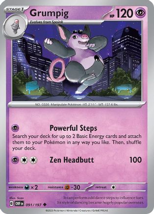 Grumpig (91) [SV: Obsidian Flames] Pokemon Single Pokémon