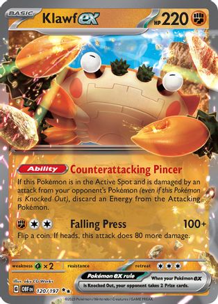 Klawf ex (120) Holofoil [SV: Obsidian Flames] Pokemon Single Pokémon