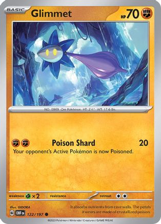 Glimmet - 122/197 Reverse Holofoil [SV: Obsidian Flames] Pokemon Single Pokémon