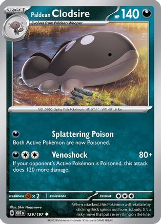 Paldean Clodsire - 129/197 [SV: Obsidian Flames] Pokemon Single Pokémon