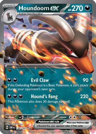 Houndoom ex (134) Holofoil [SV: Obsidian Flames] Pokemon Single Pokémon
