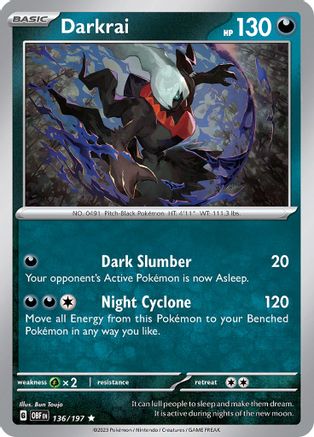 Darkrai (136) - [SV: Obsidian Flames] Holofoil Pokemon Single Pokémon