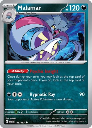 Malamar (138) [SV: Obsidian Flames] Pokemon Single Pokémon