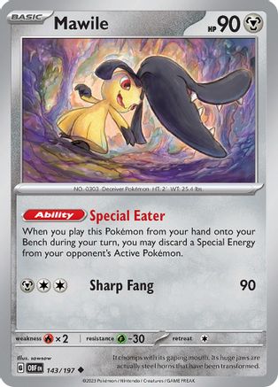 Mawile - 143/197 Reverse Holofoil [SV: Obsidian Flames] Pokemon Single Pokémon