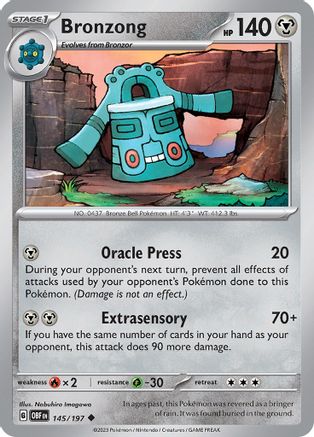 Bronzong (145) Reverse Holofoil [SV: Obsidian Flames] Pokemon Single Pokémon